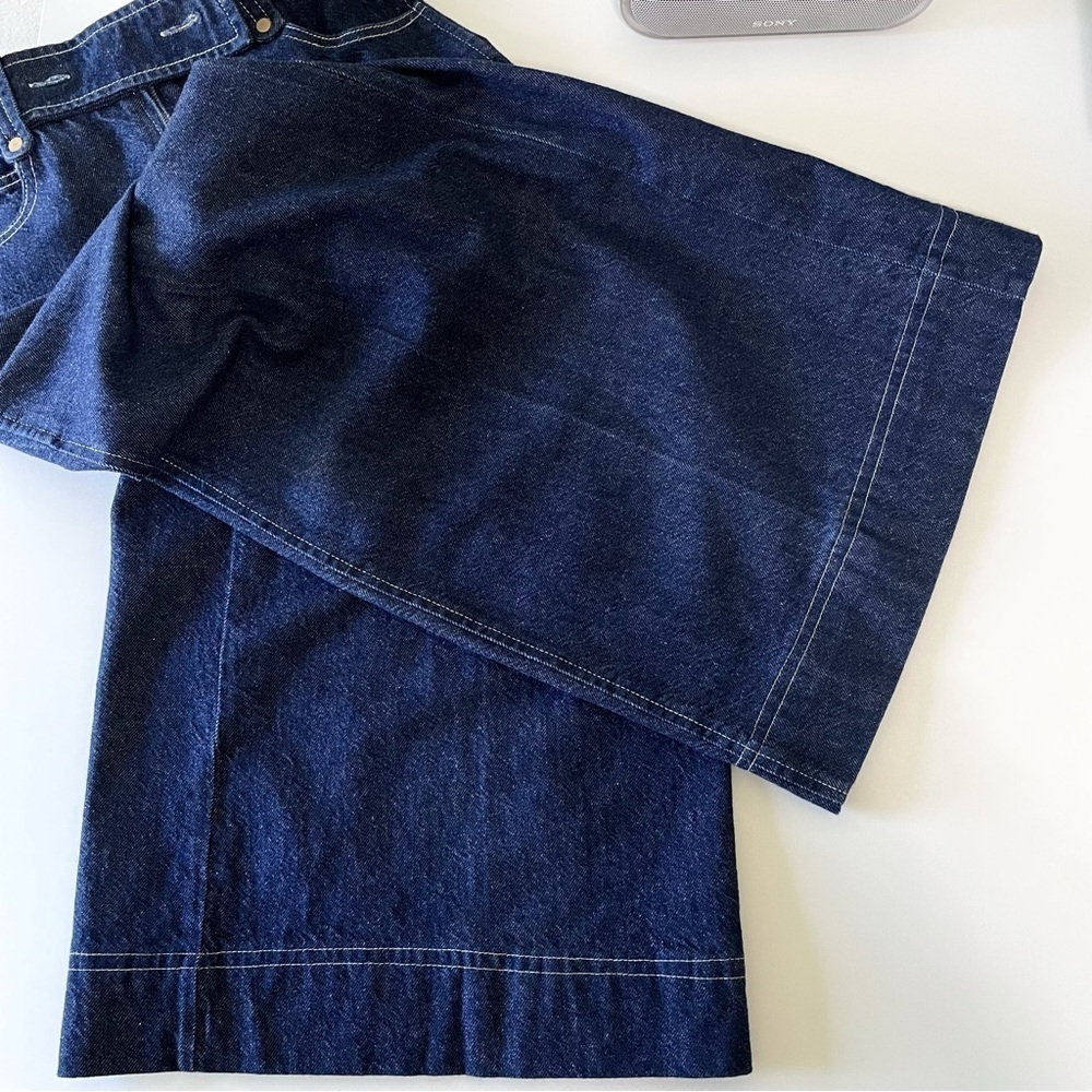 Tanya Taylor Dark Indigo Wide-Leg Jeans - Picture 13 of 16